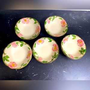 Vintage Franciscan Dessert Rose Dessert Bowl Dishes Set Of 5